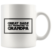 Great Dads Get Promoted to Grandpa Gift Mug 11 oz - Panvola