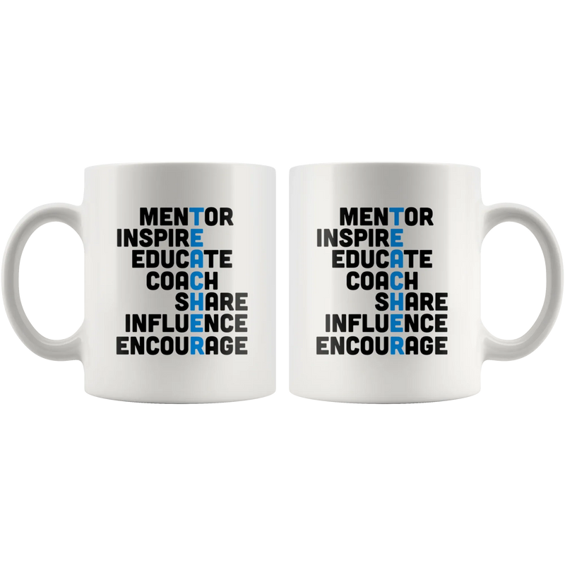 Teacher Gift - Mentor Inspire Educate Teacher Acronym Appreciation Coffee Mug 11 oz - Panvola