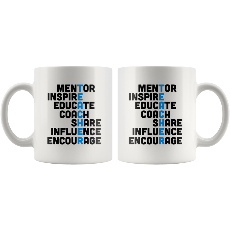 Teacher Gift - Mentor Inspire Educate Teacher Acronym Appreciation Coffee Mug 11 oz