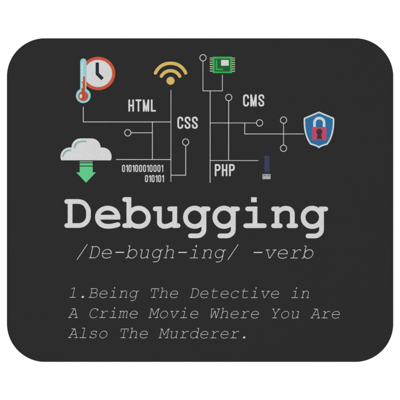 Debugging Definition Mug Funny IT Programming Coding Code Programmer Mousepad