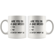 Offensive Gifts - Are You In A Bad Mood B*** I Might Be Coffee Mug 11 oz - Panvola