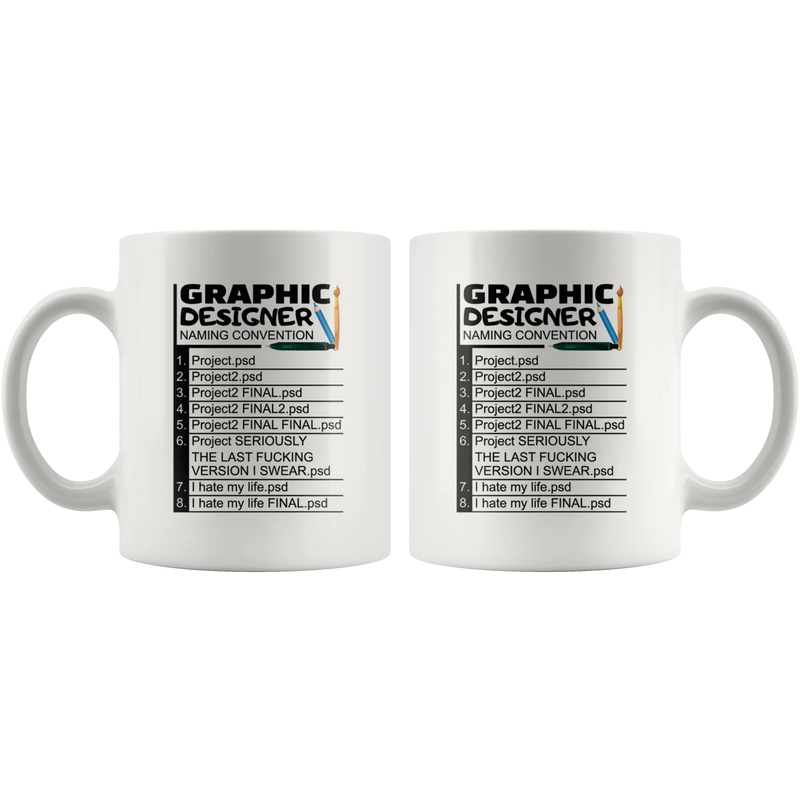 Graphic Designer Naming Convention Project Artist Sarcasm Mug 11 oz - Panvola