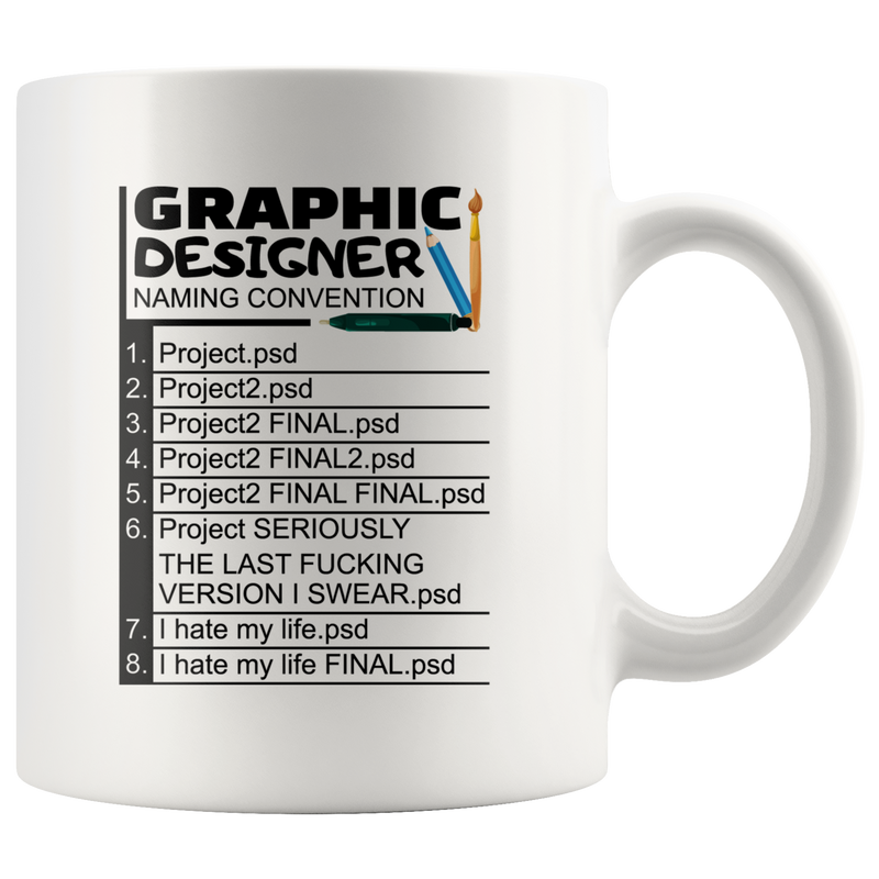 Graphic Designer Naming Convention Project Artist Sarcasm Mug 11 oz