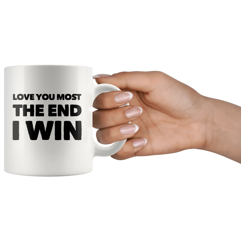 Anniversary Gift - Love You Most The End I Win Boyfriend Ceramic Coffee Mug 11 oz - Panvola