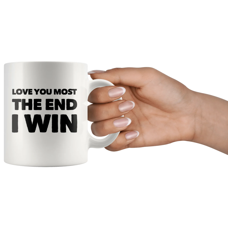 Anniversary Gift - Love You Most The End I Win Boyfriend Ceramic Coffee Mug 11 oz, image 3 of 4