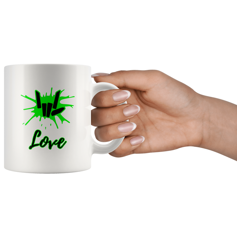 Love Sign Language Share The Love Hand Sign Statement Appreciation White Mug 11 oz