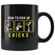 Gift For Men - How To Pick Up Chicks First Date Relationship Appreciation Coffee Mug 11 oz - Panvola